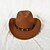 abordables Sombreros de Fiesta-Sombrero de vaquero occidental con cinturón de metal para hombres y mujeres, sombrero de vaquero de jazz con ala ancha de cuero, sombrero de iglesia, sombrero de vaquera