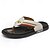 cheap Vacation Sandals-Men's Slippers &amp; Flip-Flops Split Leather Breathable Comfortable Slip Resistant Loafer Black Khaki Beige