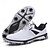 preiswerte Herren Golfschuhe-weiße und schwarze Golfschuhe für Herren mit Spikesohle, atmungsaktivem Obermaterial und stützender Polsterung für optimalen Komfort und Leistung auf dem Platz