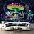 baratos Taquestres de Blacklight-Tapeçaria Blacklight Brilha no Escuro Festa Brilhante Cogumelos Psicodélicos Natureza Nebulosa Tapeçaria de Parede para Sala de Estar Quarto