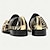 baratos Sapatos Sociais Elementares-Mocassins em Couro de Vaca Premium Masculinos com Padrão de Zebra Ousado e Design de Dupla Fivela com Ponta Dourada–Calçados Estilosos e Confortáveis para Ocasiões Formais e Fashion-forward