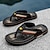 cheap Vacation Sandals-Men's Slippers &amp; Flip-Flops Split Leather Breathable Comfortable Slip Resistant Loafer Black Khaki Beige
