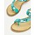 abordables Sandales de Vacances-sandales à bride en T ornées de strass turquoise pour femmes – sandales plates à bride arrière élastiques bohèmes pour la plage d&#039;été et les vêtements décontractés