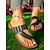 baratos Sandálias Casuais-chinelos de tiras cruzadas com fivela grande, sandálias confortáveis e estilosas para mulheres, perfeitas para o verão, praia e passeios casuais