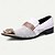 billiga Elementära Klädskor-slip-on loafers i vit premiumkohud för män med metallisk kedja i roséguld och dekorativ tå, snygga vardagsskor för formella och semi-formella tillfällen