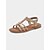 ieftine Sandale de vacanță-sandale plate de damă maro cu bretele cu detalii țesute – elegante și confortabile pentru ținute casual sau de vacanță