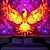 رخيصةأون Tapestries Blacklight-تجليد داكن يضيء في الظلام حفلة مضيئة تفاعلية للأشعة فوق البنفسجية توتم بوهيمي فينيكس ضبابي مدهش طبيعة منظر طبيعي تزيين الجدران فن جدار للغرفة المعيشية غرفة النوم