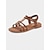 ieftine Sandale de vacanță-sandale plate de damă maro cu bretele cu detalii țesute – elegante și confortabile pentru ținute casual sau de vacanță