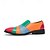 abordables Semi-formel-chaussures à enfiler multicolores en patchwork pour hommes – mocassins audacieux d&#039;inspiration vintage pour fêtes, représentations sur scène et événements de mode