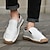 billiga Slip-ons och loafers till herrar-vita slip-on sneakers i konstläder för män med dragkedja och slitstarka gummisulor – avslappnade vardagsskor för bekväm användning