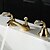abordables Robinets LED-Robinet lavabo - Séparé Plaqué Diffusion large Deux poignées trois trousBath Taps