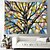abordables Tapisserie de l&#039;Arbre de Vie-Tapisserie suspendue Arbre de Vie Art mural Grande Tapisserie Décor mural Photographie Arrière-plan Couverture Rideau Décoration maison Chambre de lit Salon Style vitrail