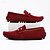 billiga Slip-ons och loafers till herrar-vinröd mocka loafers för män – slip-on körmockasiner med metallaccent för vardags- och affärskläder