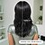 billige Syntetiske og trendy parykker-Syntetiske parykker Bølget Bouncy Curl Mellemdel Dyb skille Maskinproduceret Paryk 16 tommer (ca. 39cm) A1 Syntetisk hår Dame Tyk Bekvem Farvegradient Sort