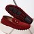 billiga Slip-ons och loafers till herrar-vinröd mocka loafers för män – slip-on körmockasiner med metallaccent för vardags- och affärskläder