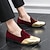 abordables Chaussures sans lacets &amp; mocassins-chaussures de bal pour hommes - chaussures à enfiler en velours bordeaux et cuir verni doré avec détails brogue pour une tenue de soirée