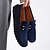 billiga Slip-ons och loafers till herrar-vinröd mocka loafers för män – slip-on körmockasiner med metallaccent för vardags- och affärskläder