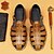 billige Premium skinnsandaler-klassiske fiskersandaler i brunt skinn for menn - allsidig sommersko for uformelle utflukter