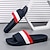billige Uformelle sandaler-sporty slidesandaler til mænd med røde og hvide striber - fedt fodtøj til fritids- og udendørsaktiviteter