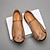 baratos Sapatilhas e Mocassins para Homem-mocassins masculinos de couro sintético genuíno bege – sapatos casuais de condução com costura feita à mão para atividades ao ar livre e viagens