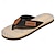 cheap Vacation Sandals-Men&#039;s Fashion Flip-Flops - Red and Black Geometric Pattern with Leather Accents - Casual Beachwear