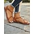 billige Ferietøfler-brune flate sandaler for kvinner – vintage-inspirerte sommersandaler med åpen tå med spenndetalj for uformelle utflukter og strandklær