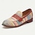 billige Udtalelsesko Shoes-flerfarvede vævede penny loafers til mænd – vintage nylonstrikkede slip-on kjolesko til smarte afslappede outfits