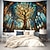 voordelige Levensboom Wandtapijt-Levenboom Hangend Wandtapijt Wanddecoratie Groot Wandtapijt Muurschildering Decor Fotografie Achtergrond Dekbed Gordijn Huis Slaapkamer Woonkamer Decoratie Glas-in-loodkathedraal
