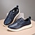 billige Herresneakers-mænds marineblå læder oxford sko – klassiske snøresko til forretning og formelle begivenheder