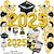 abordables Decoración de Graduación-Juego de decoración con globos para fiesta de graduación 2025, configuración para fiesta y ceremonia temática de graduación, globos con gorro de graduación de dibujos animados, decoración de escena