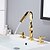 abordables Robinets LED-Robinet lavabo - Séparé Plaqué Diffusion large Deux poignées trois trousBath Taps