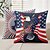 voordelige Vakantie kussensloop-4e Juli Decoratieve Toss Kussens Cover 1PC Onafhankelijkheidsdag Amerikaanse Adelaar Zachte Vierkante Bankkussen Case Kussenhoes voor Slaapkamer Woonkamer Bankstoel