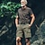 baratos Ar livre-Homens Bermuda Cargo Calção Bermudas Shorts casuais Bolso multi Perna reta Tecido Conforto Vestível Comprimento do joelho Ao ar livre Casual Acampar e Caminhar Moda Roupa de rua Preto Verde