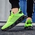 cheap Casual Sneakers-Men's Neon Green Knit Sneakers, Ultra-Light Comfort with Bold Design, Casual Sporty Footwear