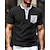 levne Ležérní tričko Henley-Pánské Tričko Tričko Henley Trička Tričko s krátkým rukávem Krátký rukáv Henley Léto Barevné bloky Módní Designové Móda Dovolená ulice Jdeme ven Černá Bílá Bordó Top tričko pro muže