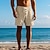 billiga Semester-Herr Shorts Linne Shorts Sommarshorts Beach Shorts Ficka Snörning Elastisk midja Slät Komfort Andningsfunktion Knelängd Utomhus Dagligen Helgdag Mode Hawaiisk 다크 카키 Ljus kaki