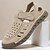 billige Utendørs sandaler-beige slip-on sandaler for menn med perforert design og polstret såle for uformelle gåturer og strandklær