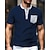 levne Ležérní tričko Henley-Pánské Tričko Tričko Henley Trička Tričko s krátkým rukávem Krátký rukáv Henley Léto Barevné bloky Módní Designové Móda Dovolená ulice Jdeme ven Černá Bílá Bordó Top tričko pro muže