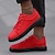 cheap Casual Sneakers-Men's Red Leather Sneakers with Sleek Design - Bold Casual Streetwear for Everyday Comfort