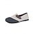 billige Flate sko til kvinner-kvinners kontrastfarge flystrikkede slip-on flater med bred passform - pustende lettvekts uformelle barfotsko med blomsteraksenter