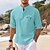voordelige casual herenoverhemden-Voor heren Popover-shirt Zomer overhemd Normaal shirt Strand hemd Wafel gebreid overhemd Zwart Wit Blauw Hemelsblauw Donkergrijs Lange mouw Brief Klassiek Opstaand Henley Vakantie Hawaii Gesp Kleding