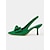 abordables talons kitten-Chaussures à talon chaton et bride arrière avec nœud vert – Chaussures chics à bout pointu pour soirées et talons décontractés pour femmes