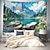 preiswerte Landschaftsteppich-Landschaft Bergfluss Wandteppich Wandkunst Großer Wandteppich Mural Dekor Foto Hintergrund Decke Vorhang Wohnraum Schlafzimmer Wohnzimmer Dekoration