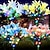 abordables Éclairage au sol-Lot de 2 lampes solaires d&#039;extérieur à LED, simulation de lys, insertion au sol, 7 têtes de fleurs, 42 perles, pour cour, jardin, pelouse, chemin, festival, mariage, fête, atmosphère, décoration