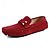 billiga Slip-ons och loafers till herrar-vinröd mocka loafers för män – slip-on körmockasiner med metallaccent för vardags- och affärskläder