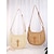 abordables Sacs à bandoulière-Sac à bandoulière en paille tissée à la main de grande capacité pour femme - Sac à bandoulière bohème avec poche avant, sac fourre-tout de plage d&#039;été, sac fourre-tout de voyage décontracté pour les vacances, le shopping et l&#039;utilisation quotidienne