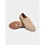 abordables Zapatos de baile para entrenar-Zapatos de baile jazz beige con suela dividida para mujer: bailarinas de punto elástico suave para entrenamiento en estudio