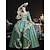 abordables Vestidos-Vintage Rococó Renacimiento Maxi Vestidos Normal Julieta Princesa Reina Elizabeth Plisado Ostentoso Princesa Escote Cuadrado Disfraz Mujer Víspera de Todos los Santos Carnaval Mascarada Rendimiento