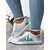 baratos Ténis de mulher-tênis casual feminino de lona - tênis estiloso com estampa de mármore aquarela, cadarço e cano baixo para uso diário, caminhadas e viagens
