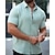 baratos camisa de botão masculina-Homens Camisa Social camisa de verão Camisa casual camisa de praia camisa de botão Preto Branco Verde Claro Azul Caqui Manga Curta Tecido Lapela Férias Havaiana Roupa Misto de Algodão Moda Casual